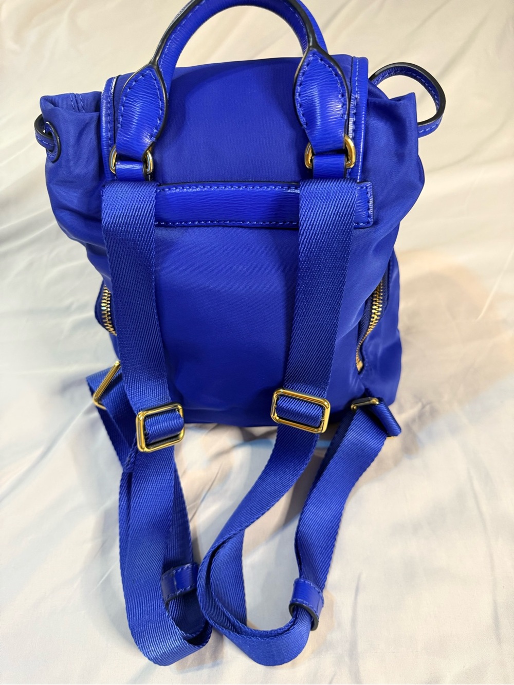 Ralph Lauren Royal Blue Nylon Mini Backpack with Gold Hardware - Picture 2 of 5